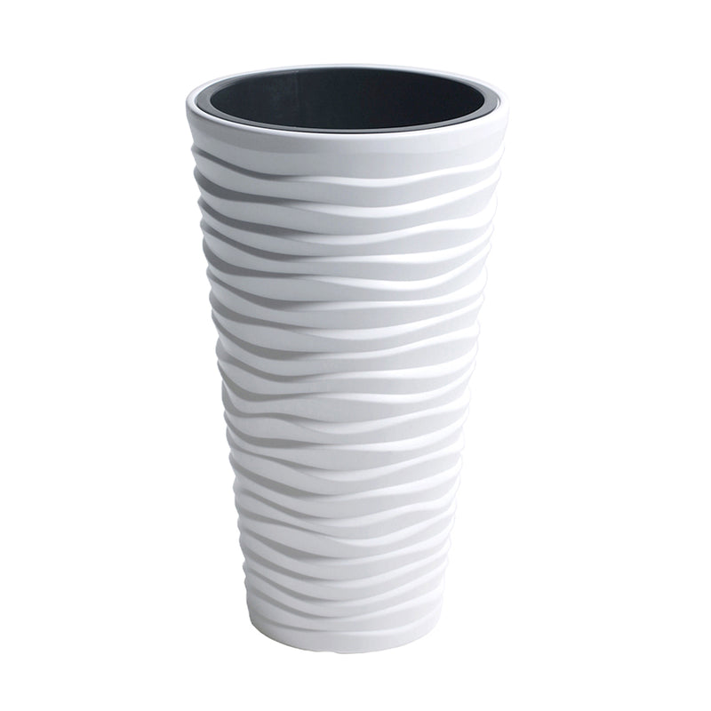 Sand Slim Horizontal Wave Pot (296x520mm) - White, ,Prosperplast - greenleif.sg