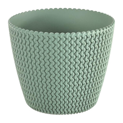 Splofy Round Basket Wave Pot (157x132mm) - Green, Planter Pot,Prosperplast - greenleif.sg