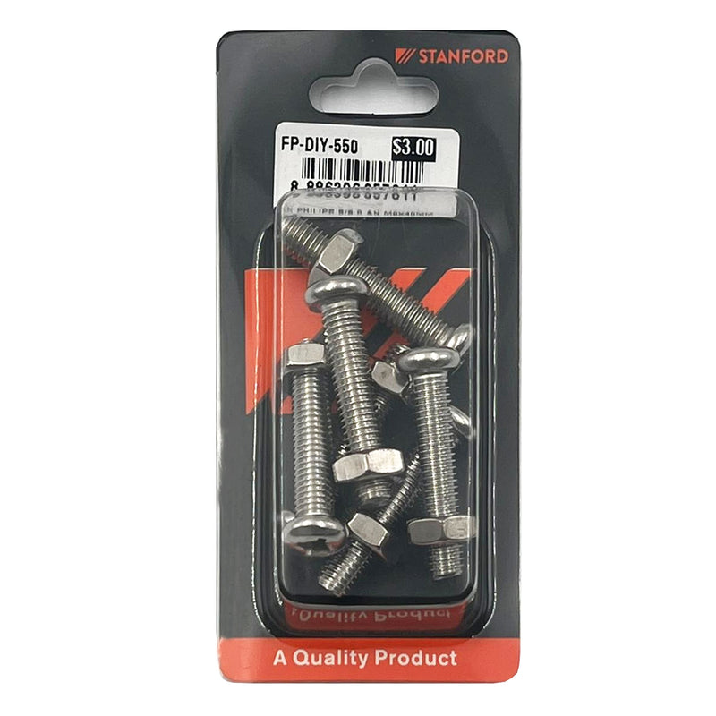 Pan Phillips Stainless Steel Bolts & Nuts