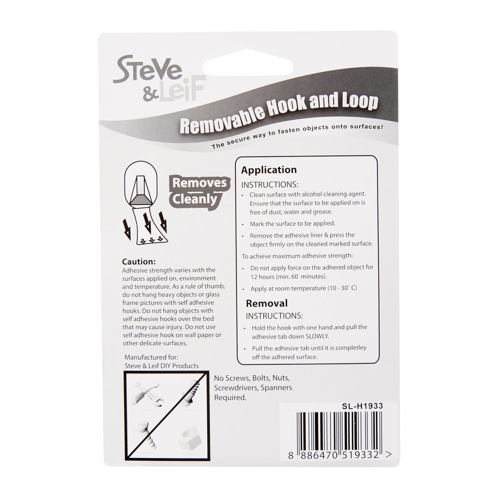Removable Loop Removable Hook & Loop Strips (4 Sets) – greenleif.sg