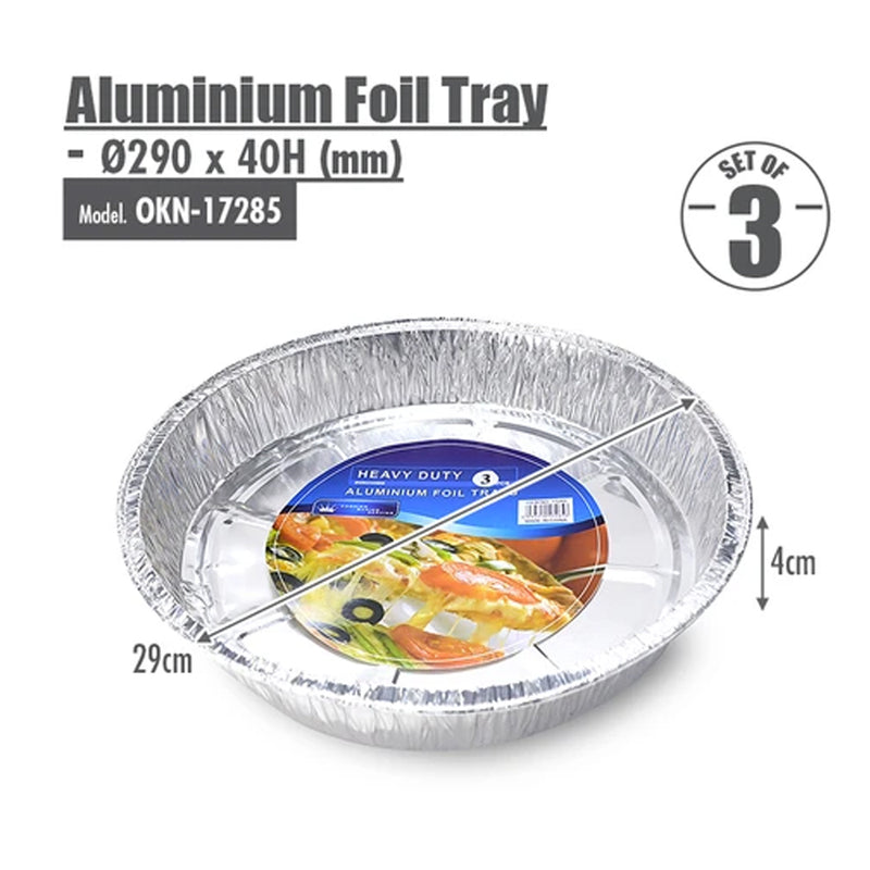 Round Aluminium Foil Tray (Sets of 3) - Ø290x40mm