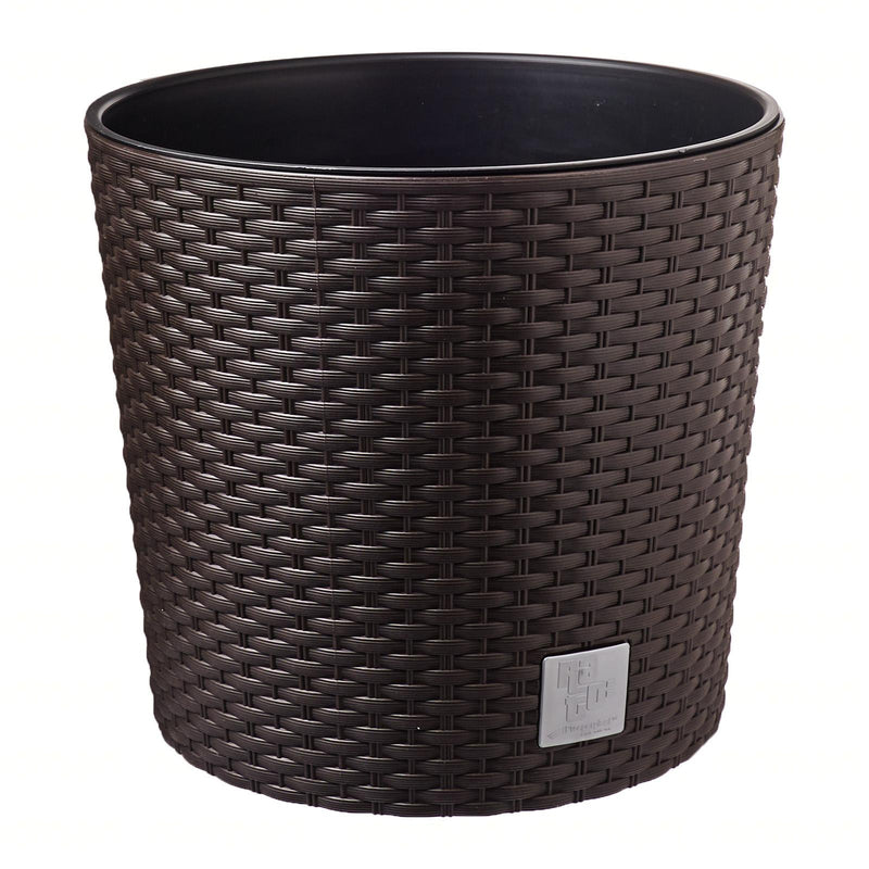 Rato Tubus Round Basket Wave Pot (300x270mm) - Umber, ,Prosperplast - greenleif.sg