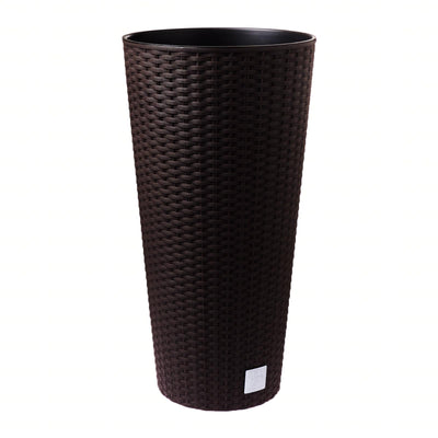 Rato Tubus Tall Round Basket Wave Pot (300x572mm) - Umber, ,Prosperplast - greenleif.sg