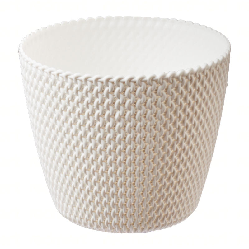 Splofy Round Basket Wave Pot (157x132mm) - White, ,Prosperplast - greenleif.sg