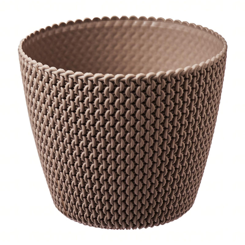 Splofy Round Basket Wave Pot (157x132mm) - Mocca, ,Prosperplast - greenleif.sg
