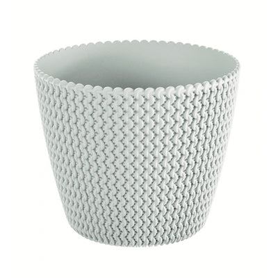 Splofy Round Basket Wave Pot (187x158mm) - White, ,Prosperplast - greenleif.sg