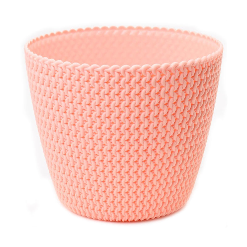 Splofy Round Basket Wave Pot (187x158mm) - Peach, ,Prosperplast - greenleif.sg