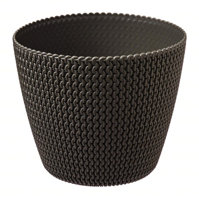 Splofy Round Basket Wave Pot (187x158mm) - Gray Stone, ,Prosperplast - greenleif.sg