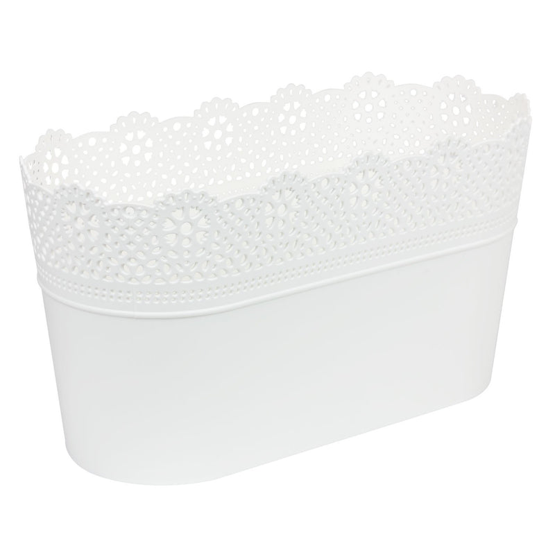 Lace Pot (285x135x155mm) - White, ,Prosperplast - greenleif.sg