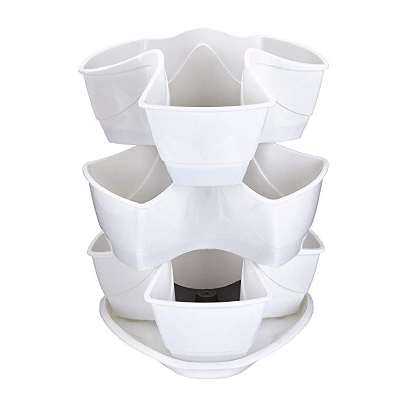 Coubi Stackable 3 Layers Herbal Pots (White)