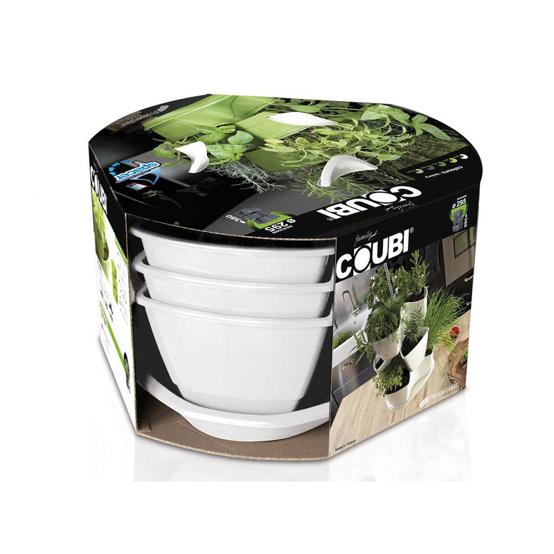 Coubi Stackable 3 Layers Herbal Pots (White), ,Prosperplast - greenleif.sg