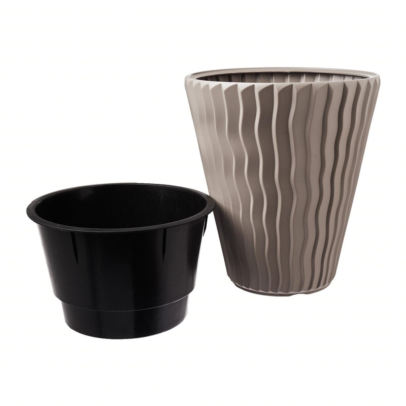 Sandy Vertical Wave Pot (297 x 330mm), Planter Pot,Prosperplast - greenleif.sg