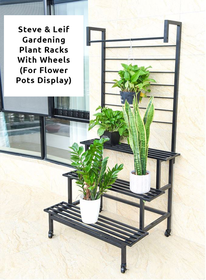 2 - 3 Steps Gardening Plant Rack With Wheels for Flower Pots, ,Steve & Leif - greenleif.sg