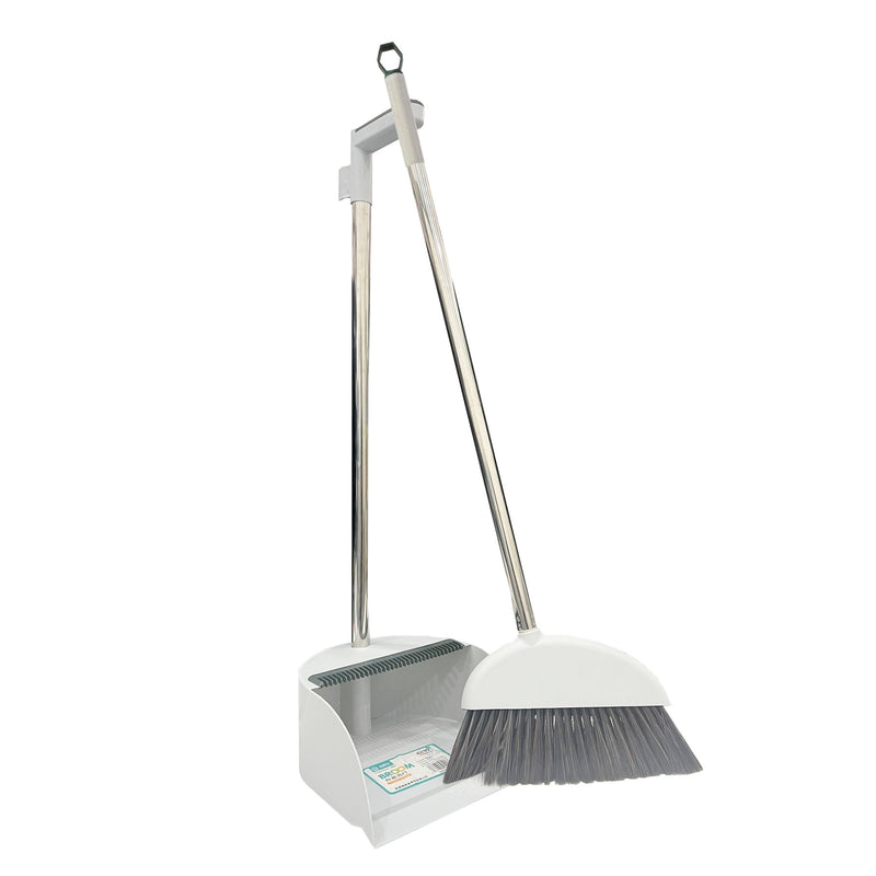 Broom and Dustpan Set (White/Green)