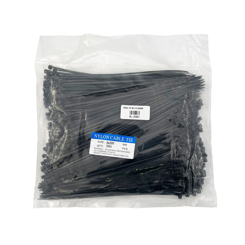 Nylon Cable Tie 3x200mm (500Pcs)(Black/White)