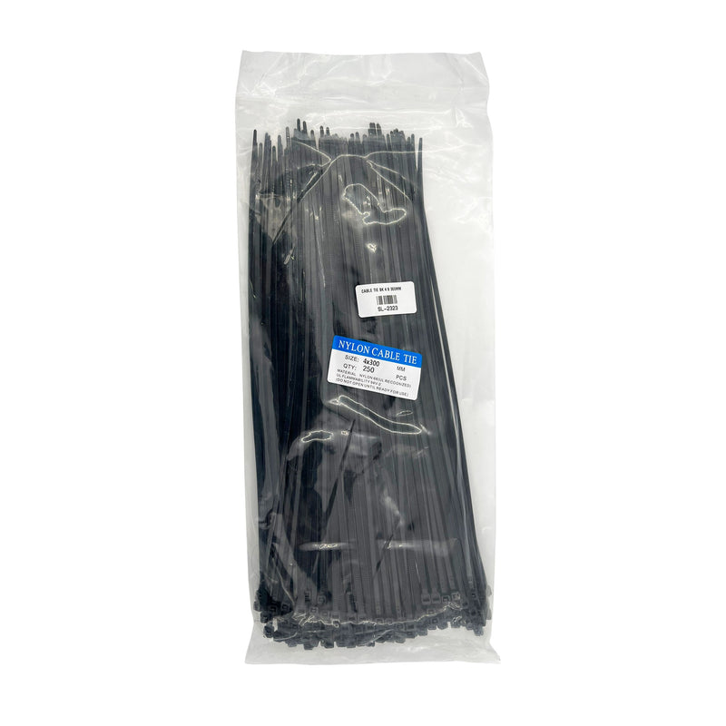 Nylon Cable Tie 4x300mm (250Pcs)(Black/White)