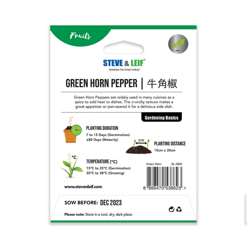 Green Horn Pepper Seeds