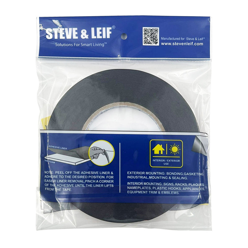 Super Strong Double-Sided Black Pe Foam Mounting Tape (12Mm X 10M)