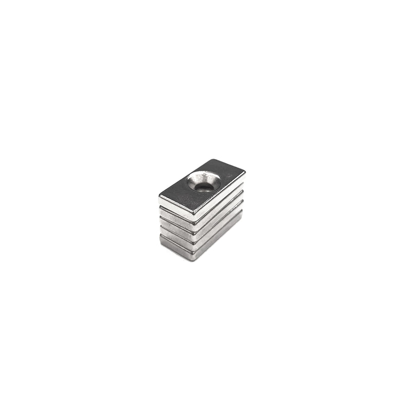 Neodymium Magnet 20x10x3mm + 4mm Hole 5pcs