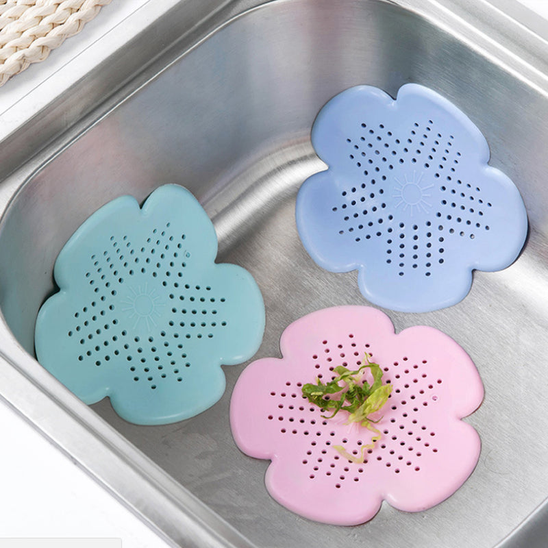 Flower-Shaped Anti-Clog Silicone Mat (Assorted Colours) 2Pcs