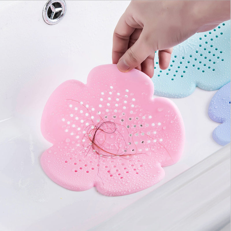 Flower-Shaped Anti-Clog Silicone Mat (Assorted Colours) 2Pcs