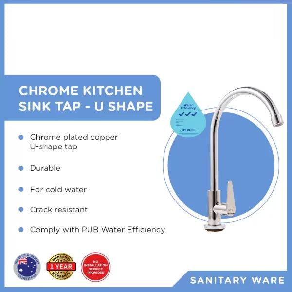 Chrome Kitchen Sink Tap – U Shape