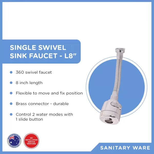 Single Swivel Sink Faucet – 8″