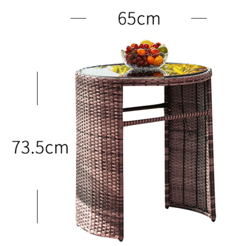 Eila 3-Piece Outdoor/Indoor Rattan Dining Set (Black/Brown/Grey)