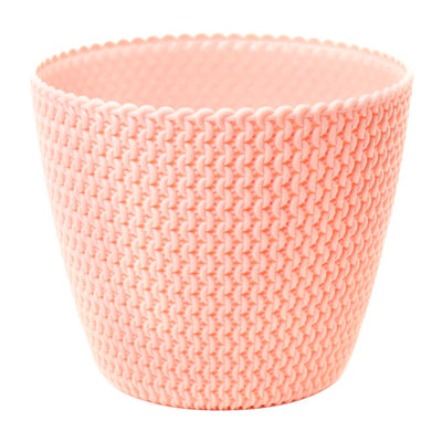 Splofy Round Basket Wave Pot (157x132mm) - Peach, Planter Pot,Prosperplast - greenleif.sg